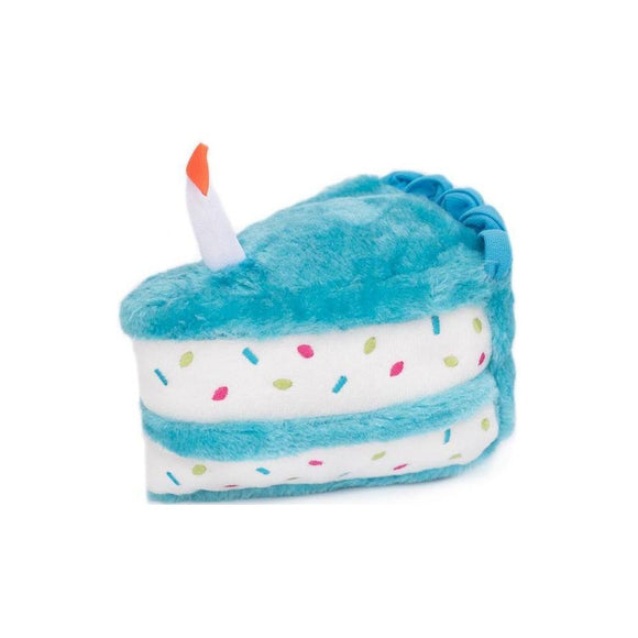 ZippyPaws Plush Birthday Cake Dog Toy - Blue - One Size