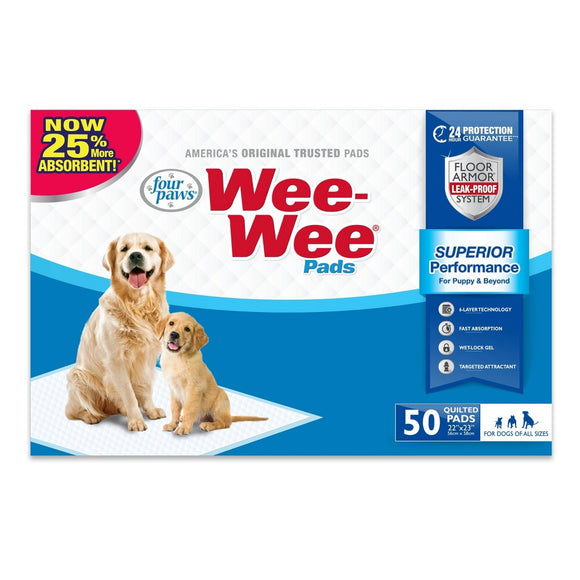 Four Paws Wee-Wee Dog Training Pads  22 in x 23 in  50 Count