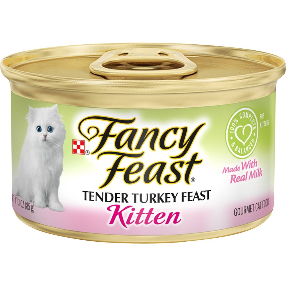 Fancy Feast Pate Wet Kitten Food Tender Turkey Feast 3 oz. Can