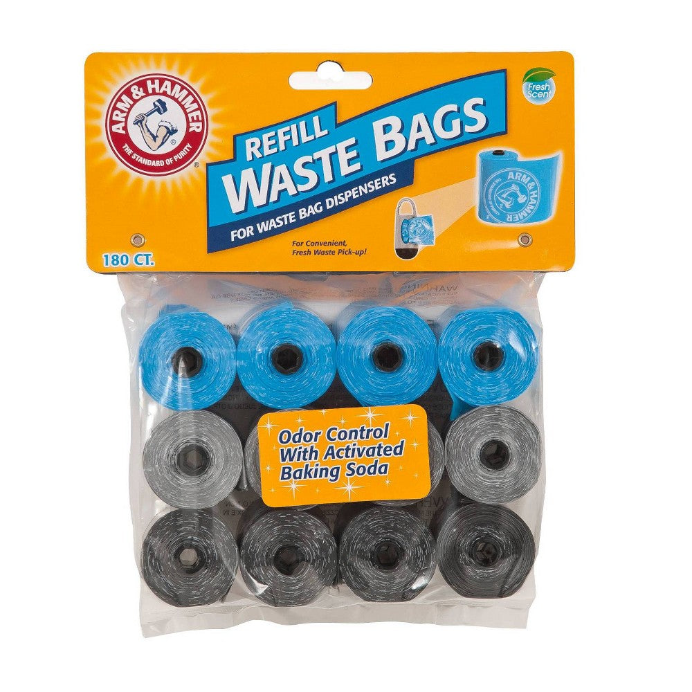 Arm & Hammer Disposable Dog Waste Bag Refills Assorted Colors 180 Count