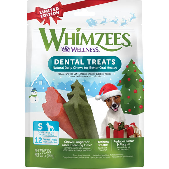 WHIMZEES by Wellness Holiday Dental with Vegetable Dog Treats - Small - 6.3oz