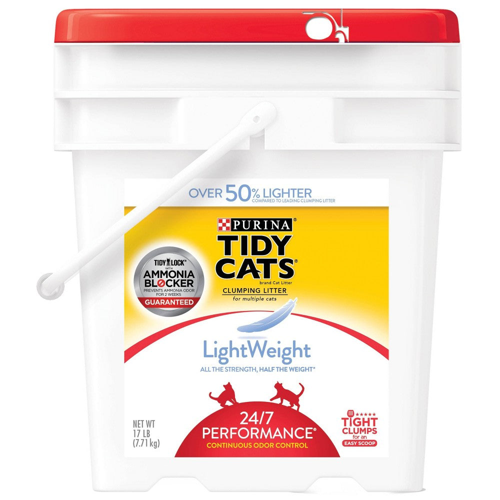 Purina Tidy Cats Light Weight Low Dust Clumping Cat Litter 24 7 Performance Multi Cat Litter 17 lb. Pail