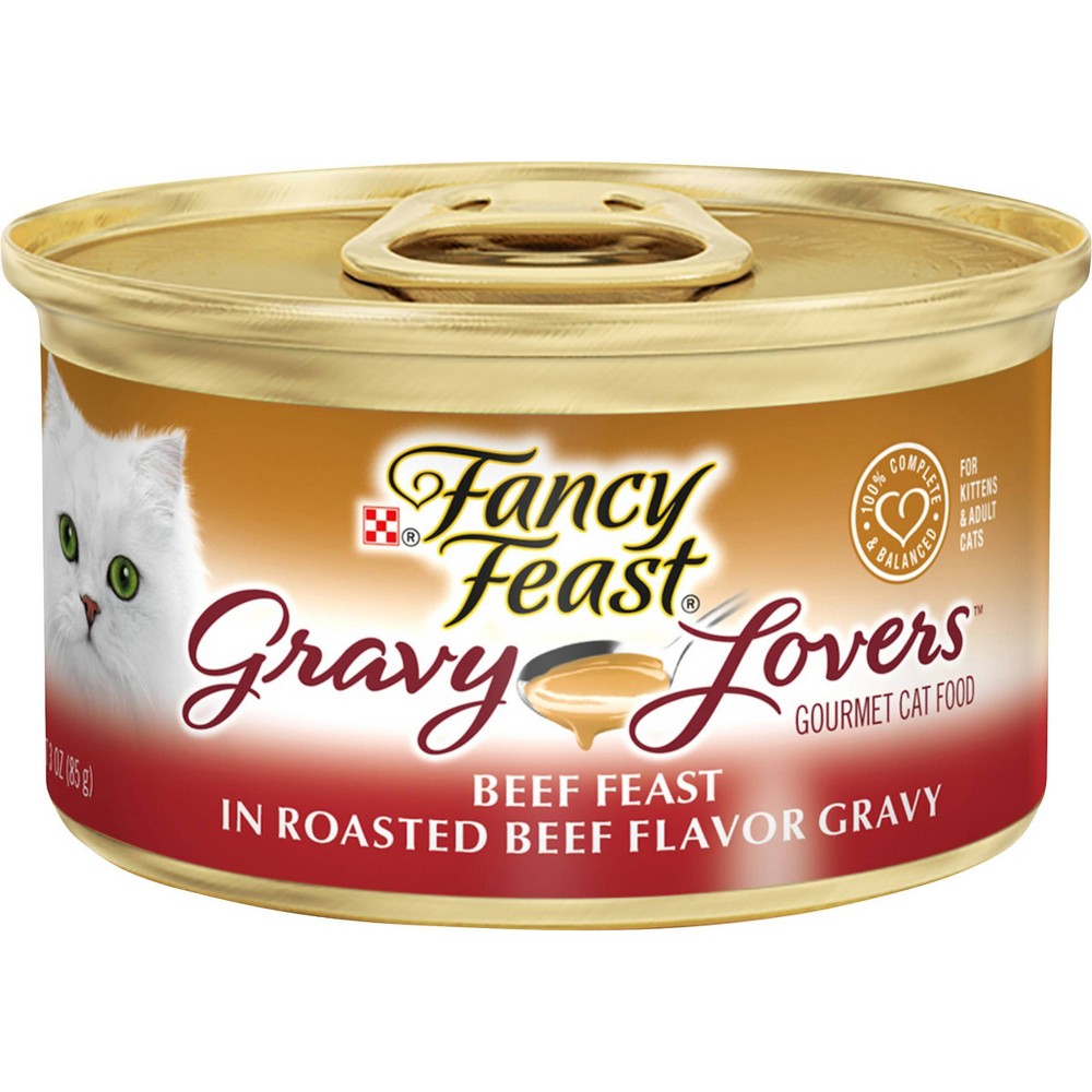 Fancy Feast Gravy Wet Cat Food Gravy Lovers Beef Feast in Roasted Beef Flavor Gravy 3 oz. Can