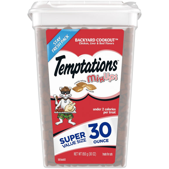 Temptations Mix Ups Backyard with Chicken,Liver and Beef Flavor Cookout Crunchy Cat Treats 30oz