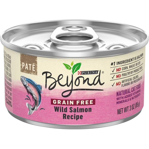 Purina Beyond Grain Free  Natural Pate Wet Cat Food  Grain Free Wild Salmon Recipe  3 oz. Can