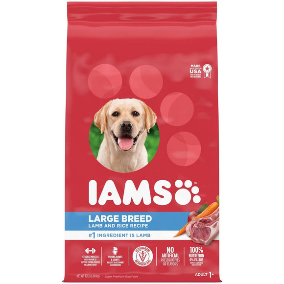 IAMS Lamb & Rice Flavor Dry Dog Food for Adult  15 lb. Bag