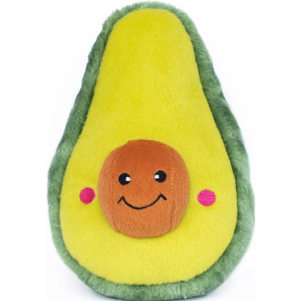 ZippyPaws Nomnomz Avocado Dog Toy - Soft Plush Squeaker Toy for Small Medium Large Dogs
