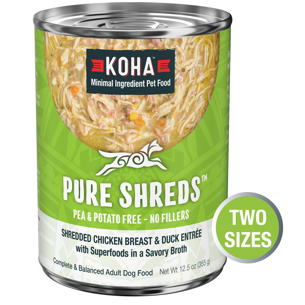 Koha Wet Dog Food 12.5oz Shredded Chicken and Duck