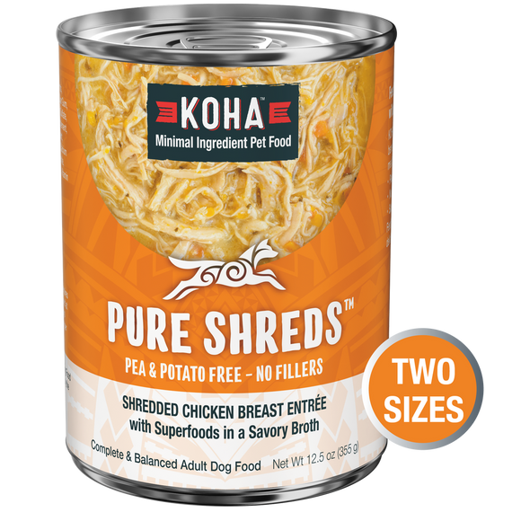 Koha Wet Dog Food 12.5oz Shredded  Chicken
