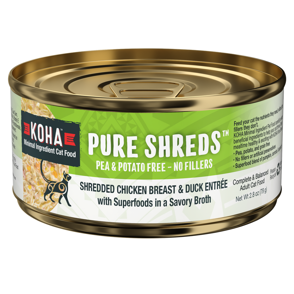 Koha Wet Cat Food 2.8oz Shredded Chicken and Duck