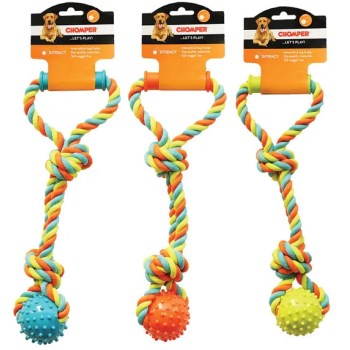 Boss Pet Chomper Spike Ball Rope Tug 15in
