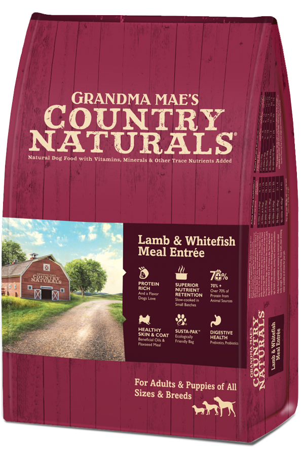 Grandma Mae's Country Naturals Dry Dog Food 4lb Lamb and Whitefish