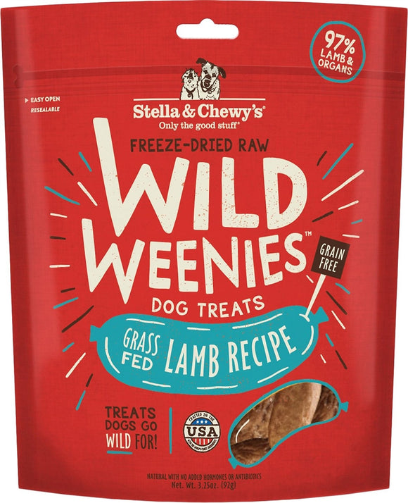 Stella & Chewy's Lamb Wild Weenies Freeze-Dried Raw Dog Treats, 3.25 oz.