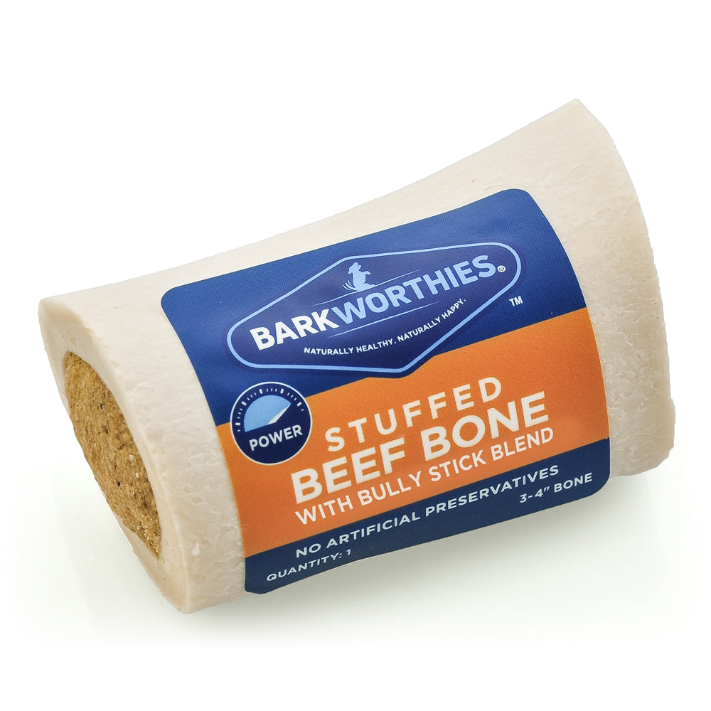 Barkworthies Bully Stuffed Beef Shin Bone Dog Treat Free Ship[ping