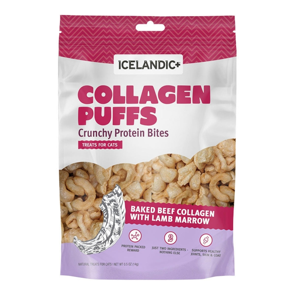 Icelandic 0.5 oz Beef Collagen Puffs with Marrow Cat Food
