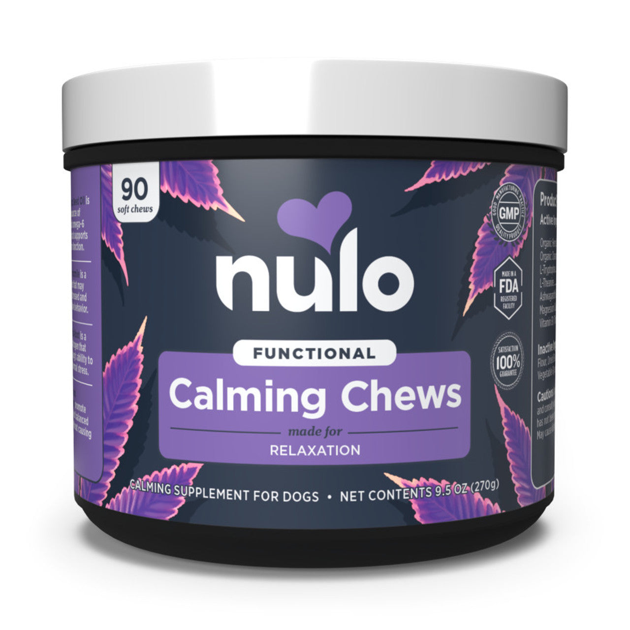 Nulo Calming Organic Hemp Seed Oil Soft Chew Supplements for Dogs (90 Count) (B09JVGJ6MS)