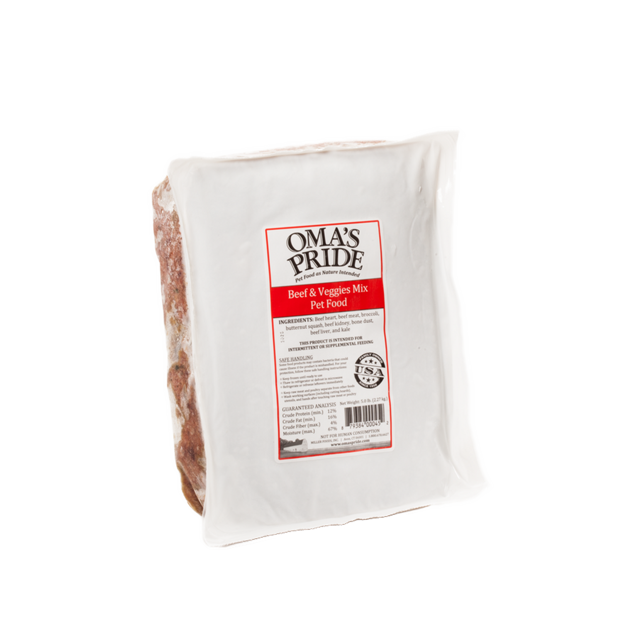 Oma's Pride Beef Vegetable Dog Food 5lb