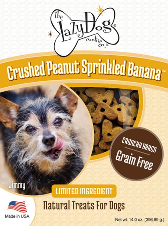 The Lazy Dog Grain Free Crushed Peanut Sprinkled Banana Soft Baked Dog Treats 14oz