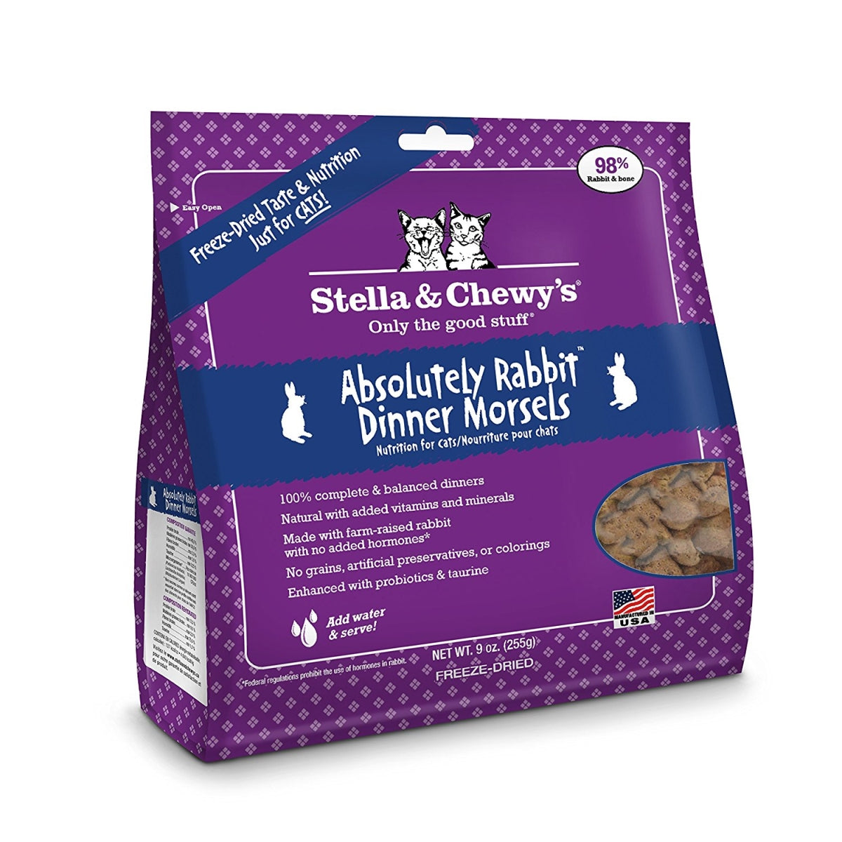 Stella & Chewy's Absolutely Rabbit Dinner Morsels Freeze-Dried Dry Cat Food, 8oz