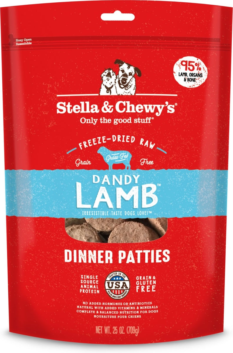 Stella & Chewy s Dandy Lamb Dinner Patties Freeze-Dried Raw Dry Dog Food 25 oz