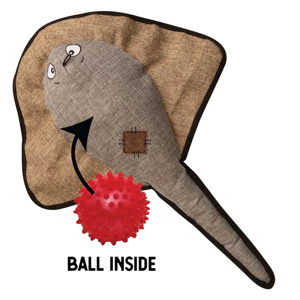 Snugarooz-Snugz Sally The Stingray W/rubber Spikey Ball- Grey 21 Inch
