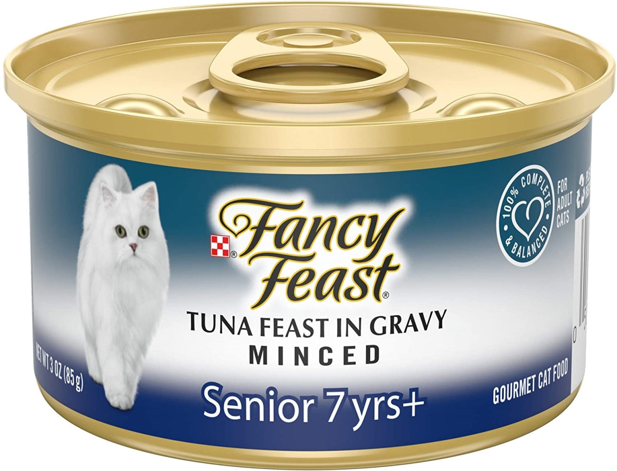 Fancy Feast High Protein Senior Gravy Wet Cat Food Tuna Feast Minced Senior 7+ 3 oz. Can