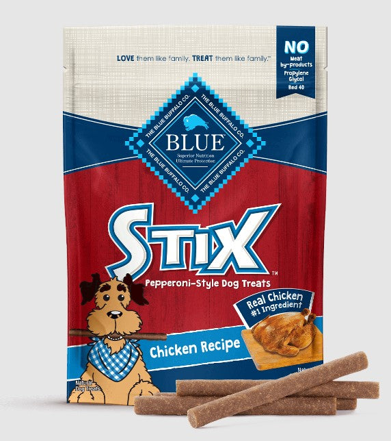 Blue Buffalo Stix Chicken Flavor Soft Treats for Dogs Whole Grain 5 oz. Bag