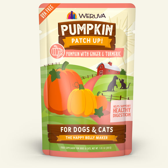 Weruva Pumpkin Patch up! Food Suppliment for dogs and cats 1.05 oz Pouch Pumpkin with Ginger & Turmeric