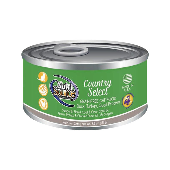 Nutri Source 5.5 oz Country Select Grain Free Canned Cat Food
