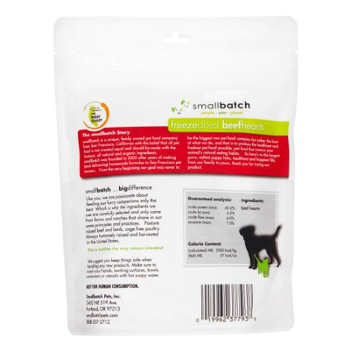Small Batch Beef Hearts Freeze Dried Dog Treats, 3.5oz