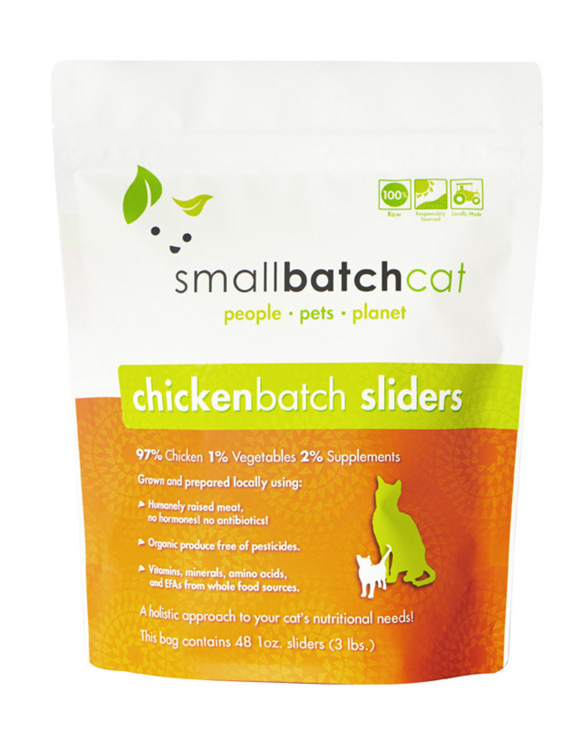 Small Batch 3lb Frozen Chicken Sliders Cat Food