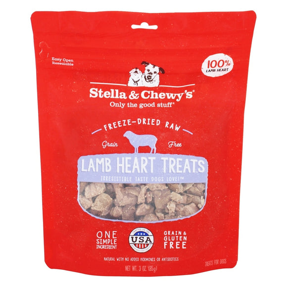 Stella & Chewy's Lamb Heart Freeze-Dried Raw Dog Treats, 3 oz.