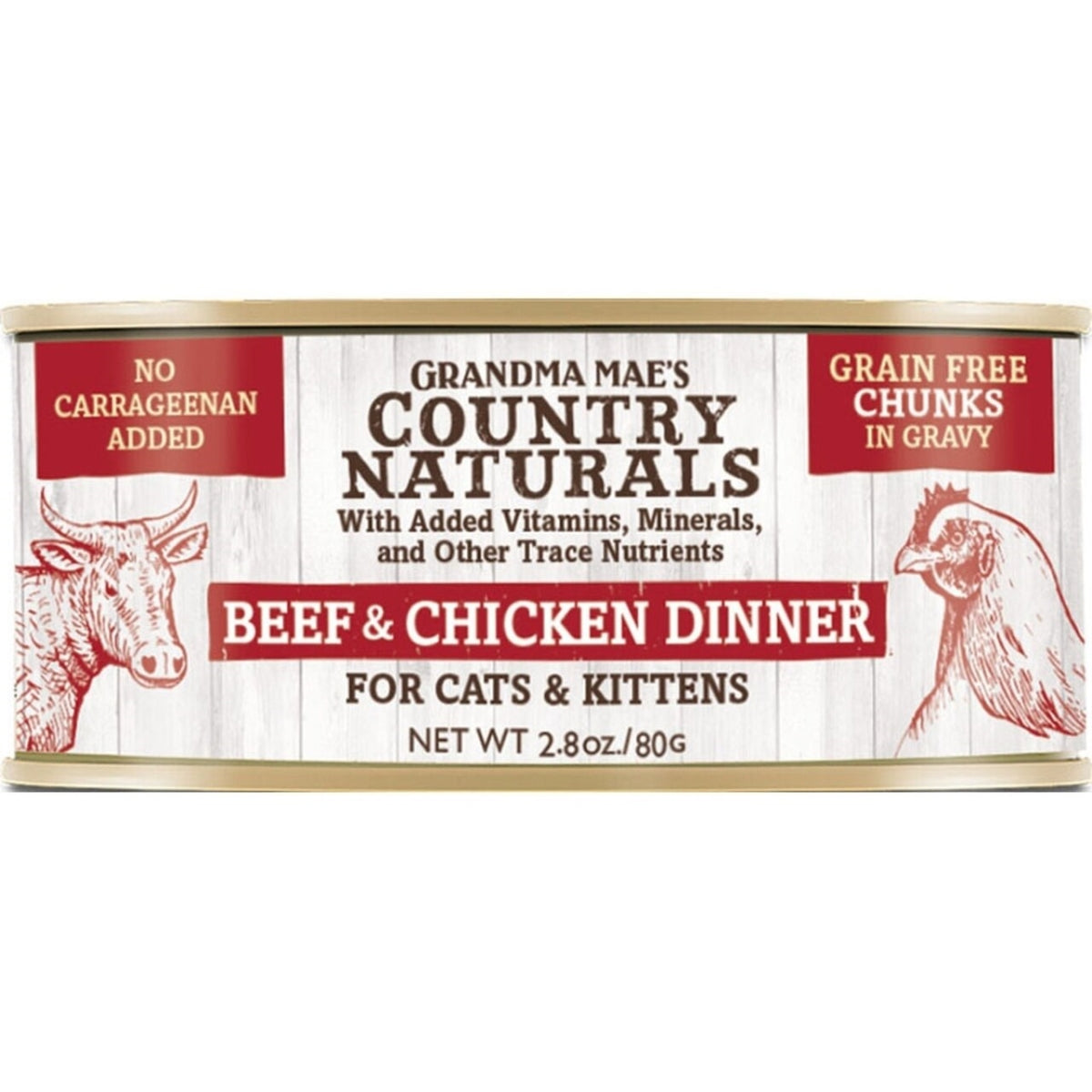 Grandma Maes Country Naturals Cat Chunk Grain Free Beef & Chicken 2.8 oz
