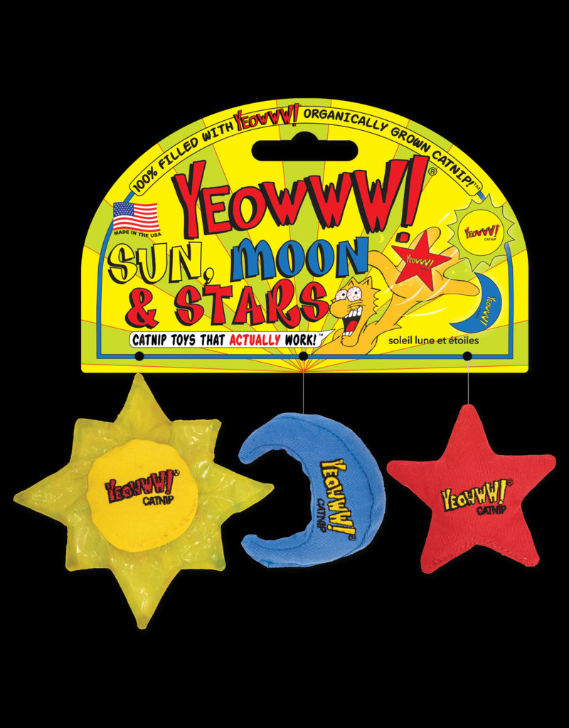 Yeowww! Sun & Moon Star Catnip Cat Toy 3pk