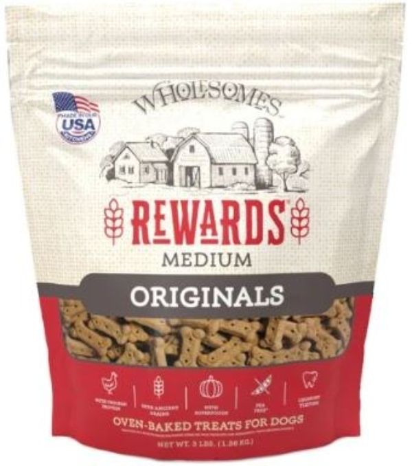 Wholesome 3 lbs Originals Golden Biscuit Dog Treats, Medium