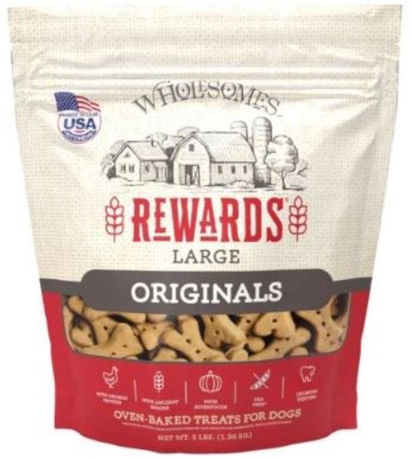 Wholesome 3 lbs Originals Golden Biscuit Dog Treats, Large