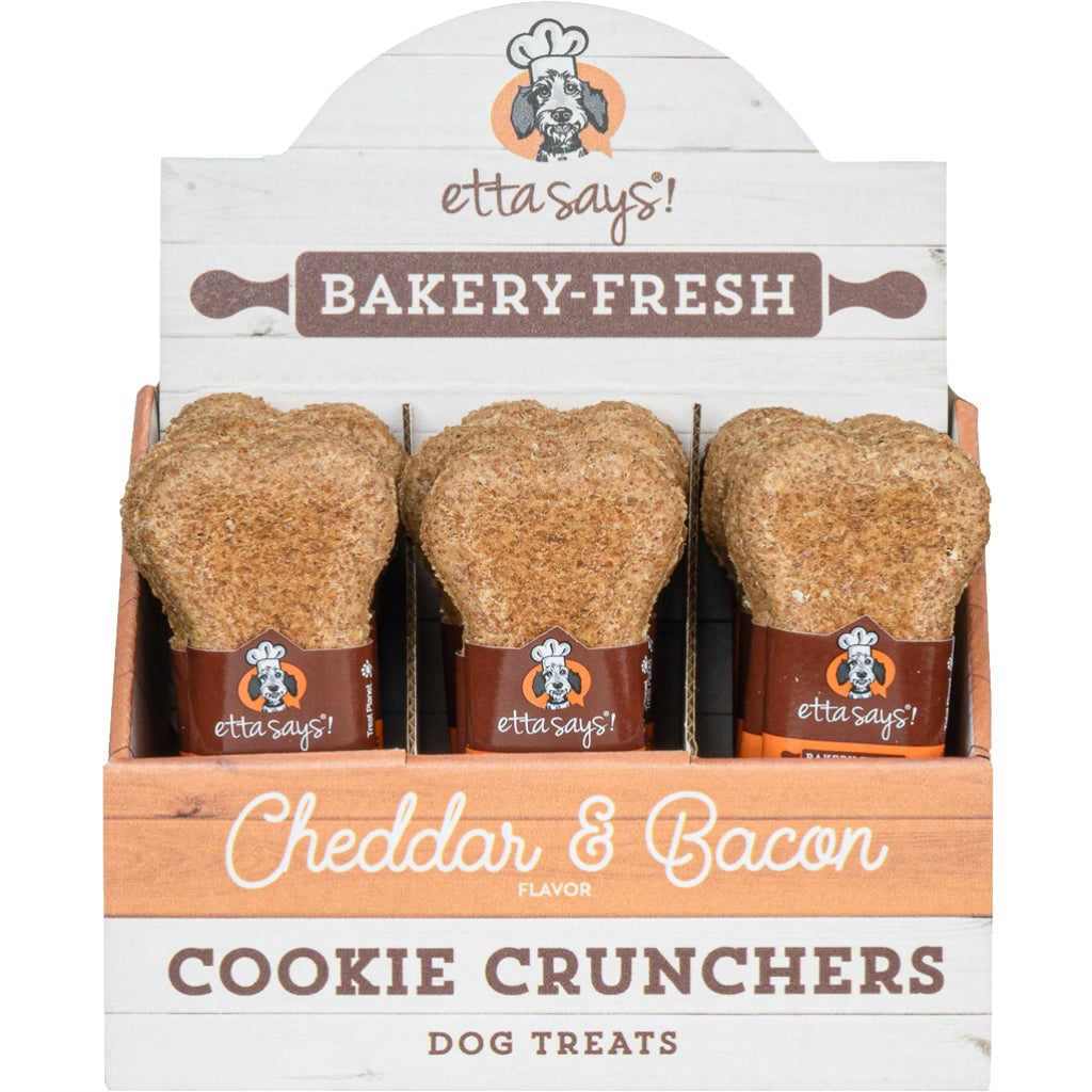 Etta Says 41401450 5 in. & 1 oz Cheddar & Bacon Cookie Cruncher Dog Treat