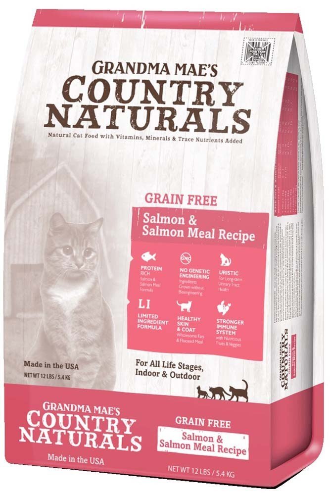 Grandma Mae s Country Naturals Grain-Free Salmon Meal Recipe Dry Cat Food 3 Lb