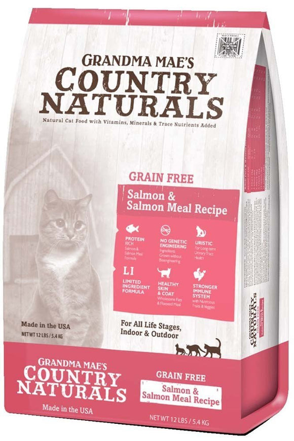 Grandma Mae s Country Naturals Grain-Free Salmon Meal Recipe Dry Cat Food  3 Lb