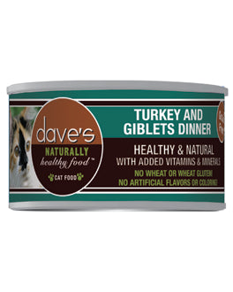 Dave's Pet Food Turkey and Giblets Food (24 Cans Per Case), 5.5 oz.
