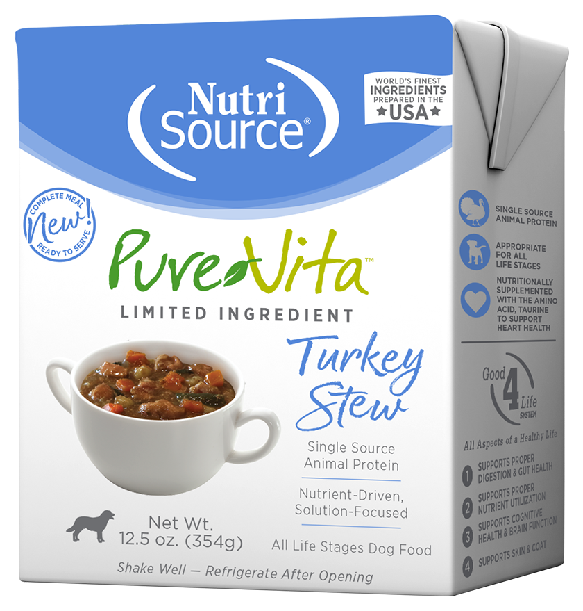 Pure Vita Wet Dog Food 12.5oz Grain Free Turkey Stew