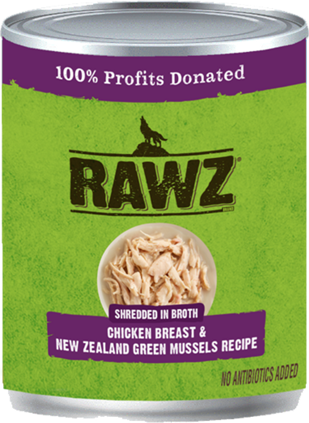 Rawz Shreddded Chicken, New Zealand Green Mussel Dog Food 10oz