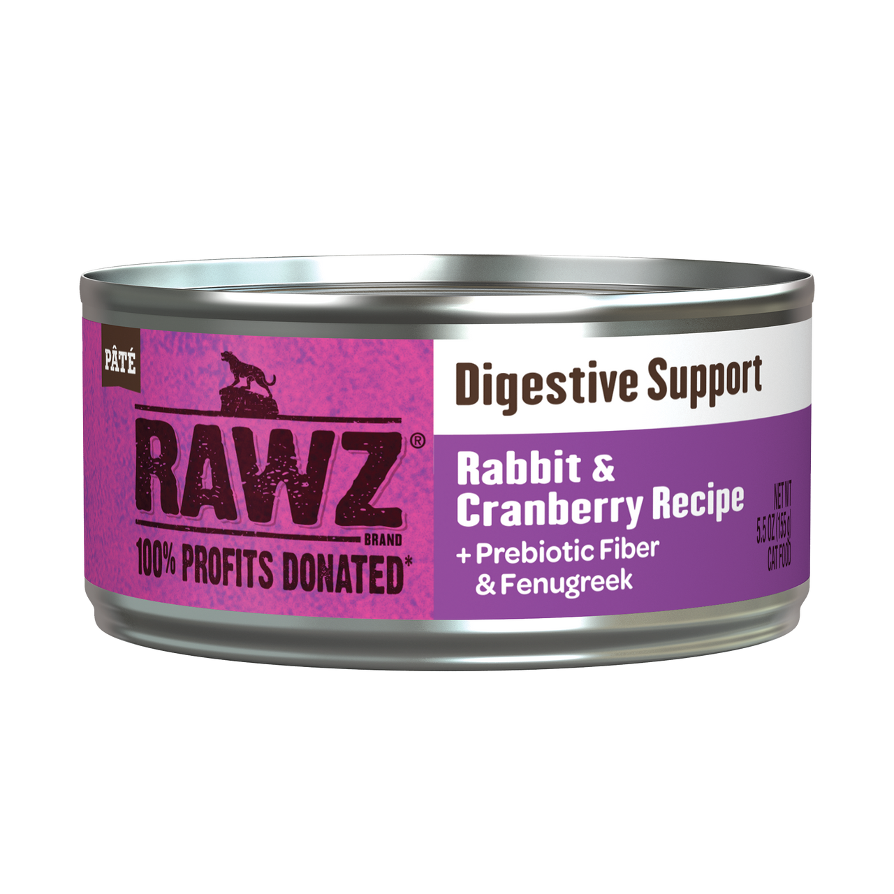 Rawz Digestive Support & Rabbit Cranberry Cat Canned 5.5oz