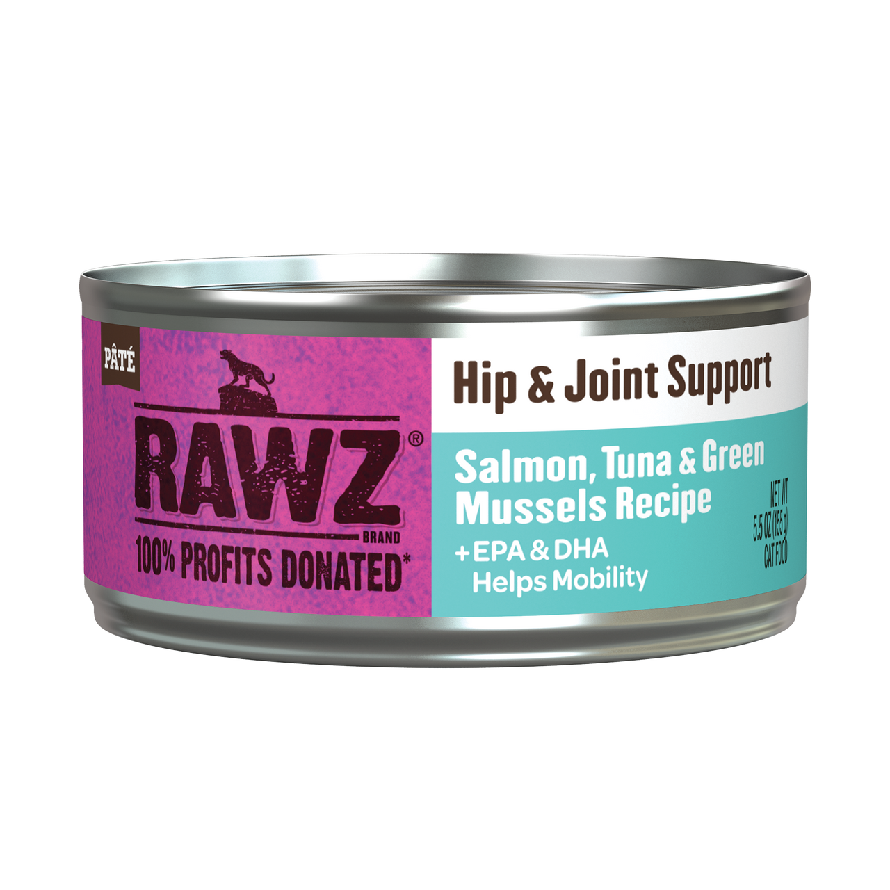 Rawz Hip & Joint Salmo, Tuna & Green Mussels Cat Canned 5.5oz