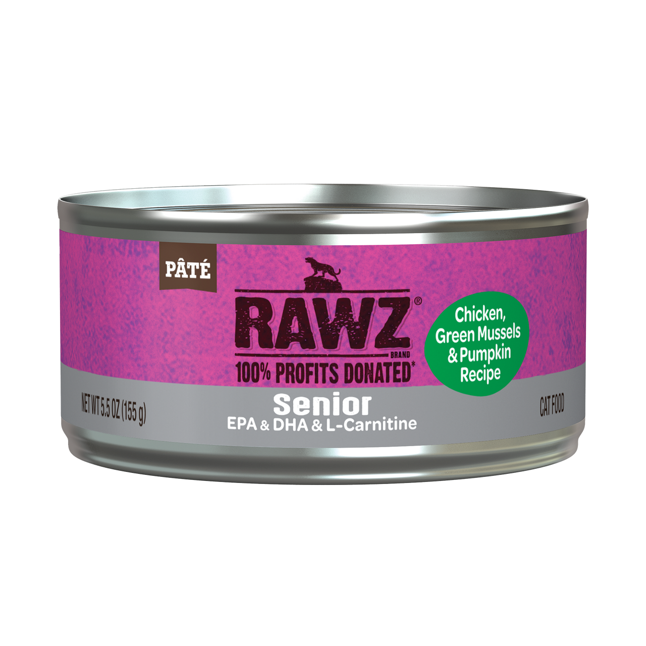Rawz Chicken ,Green Mussels & Pumpkin Senior Cat Canned 5.5oz