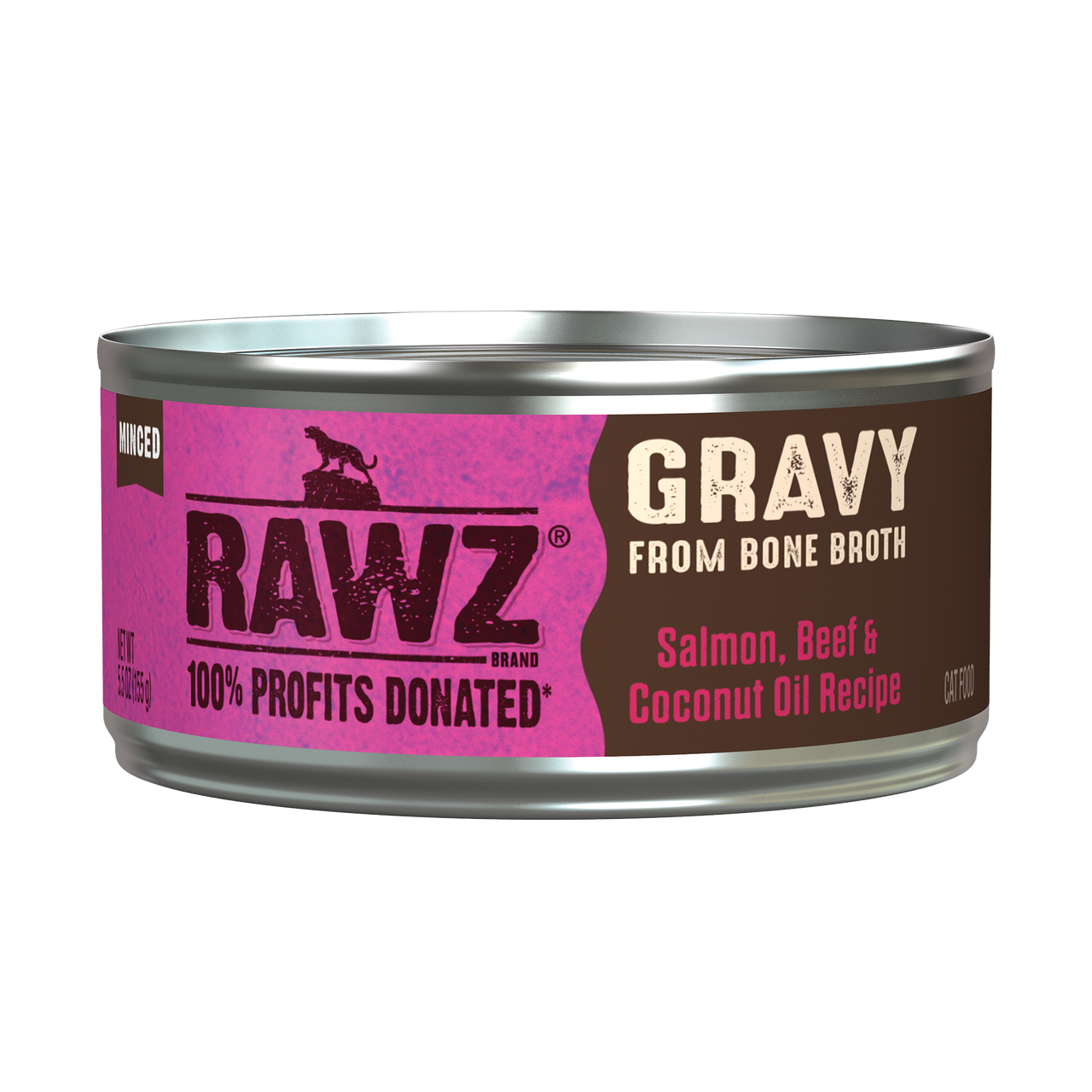 Rawz Salmon,Beef & Coconut Oil Gravy Cat Canned 5.5oz
