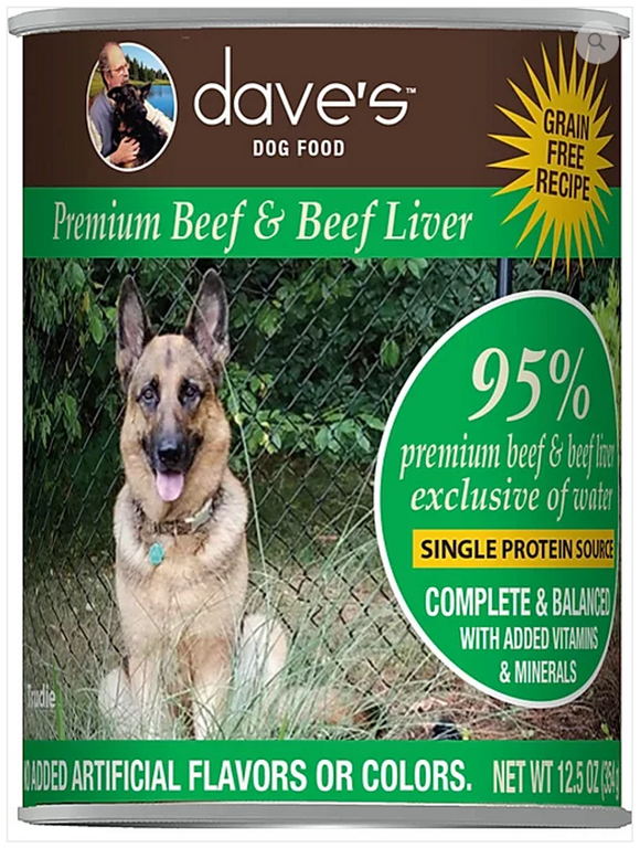 Dave's Pet Food Healthy & Grain Free Canned Dog Food For Weight Loss - 95% Beef