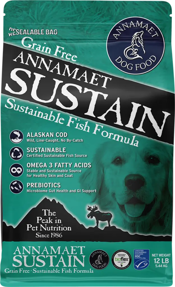 Annamaet Sustain Dog Food Grain-Free Fish Formula 12lb