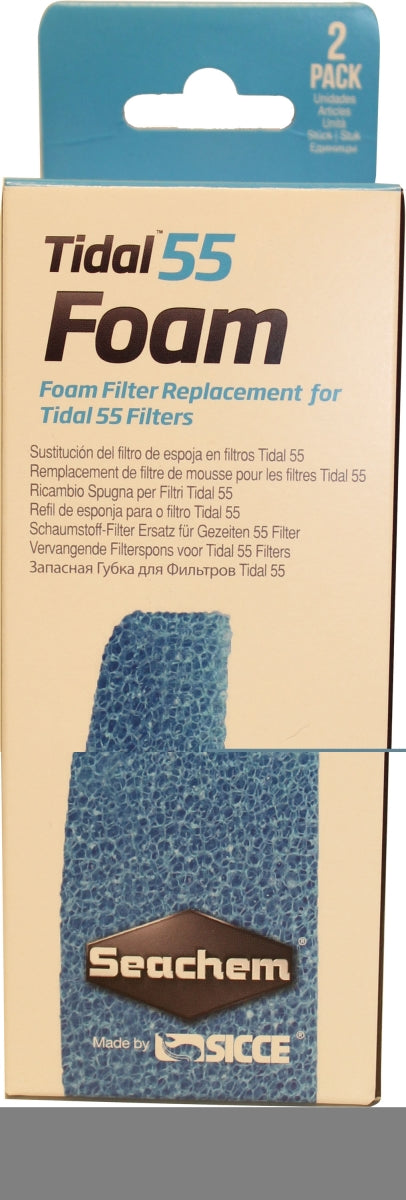 Seachem Tidal 55 Foam Filter Replacements  2 Ct