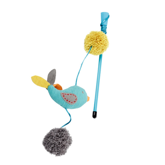All for Paws Kitty Turquoise Bird Wand